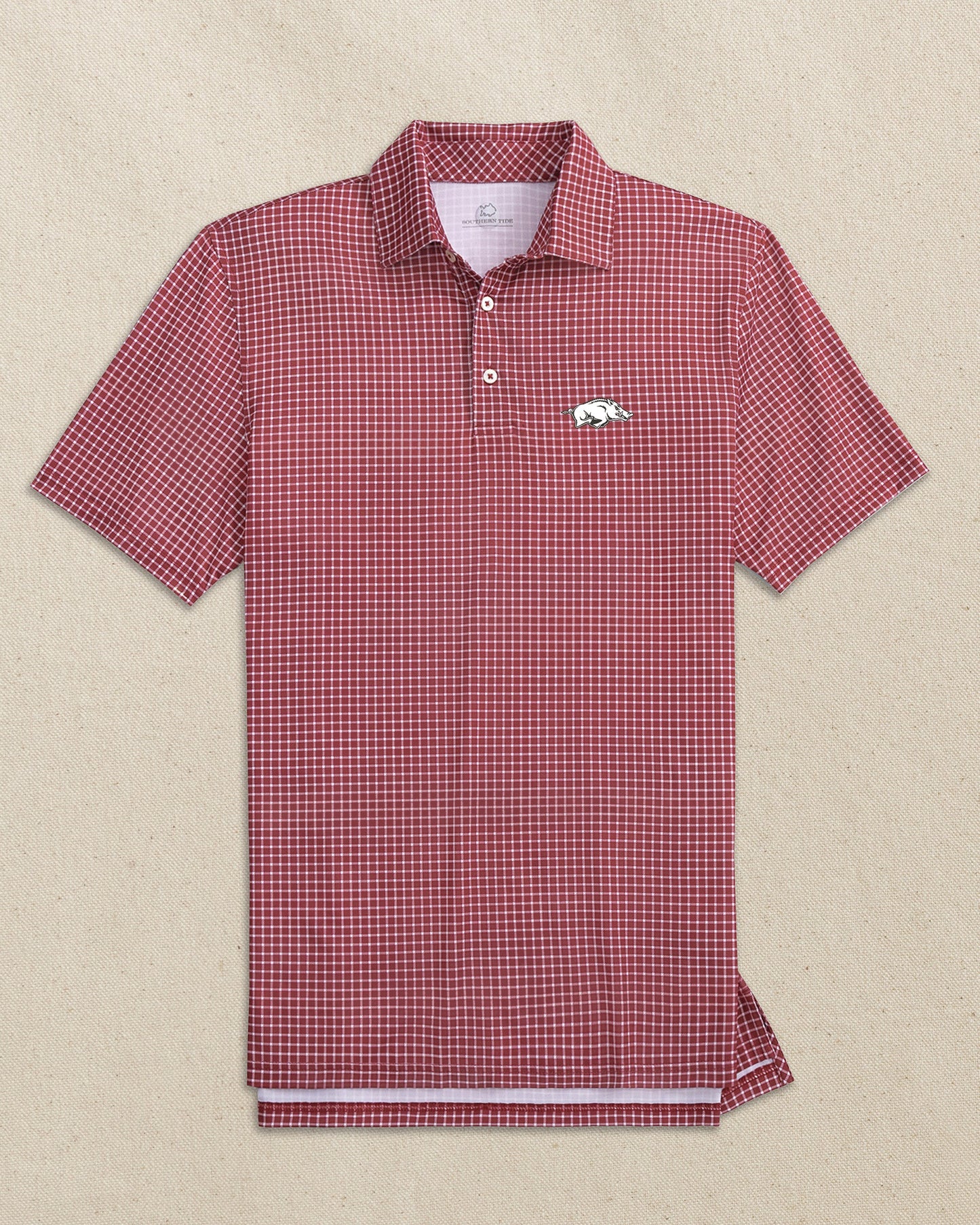 Arkansas Razorbacks Driver Dunes Edge Plaid Polo