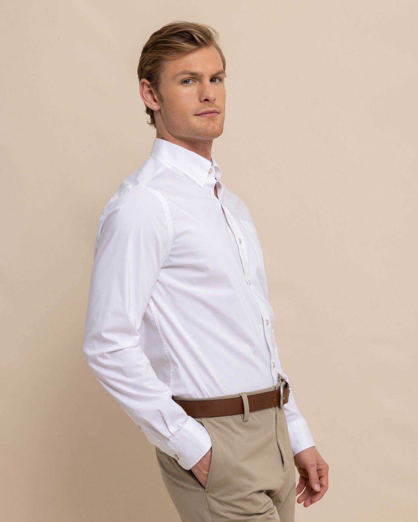Charleston Overbrook Solid Embroidered Sport Shirt